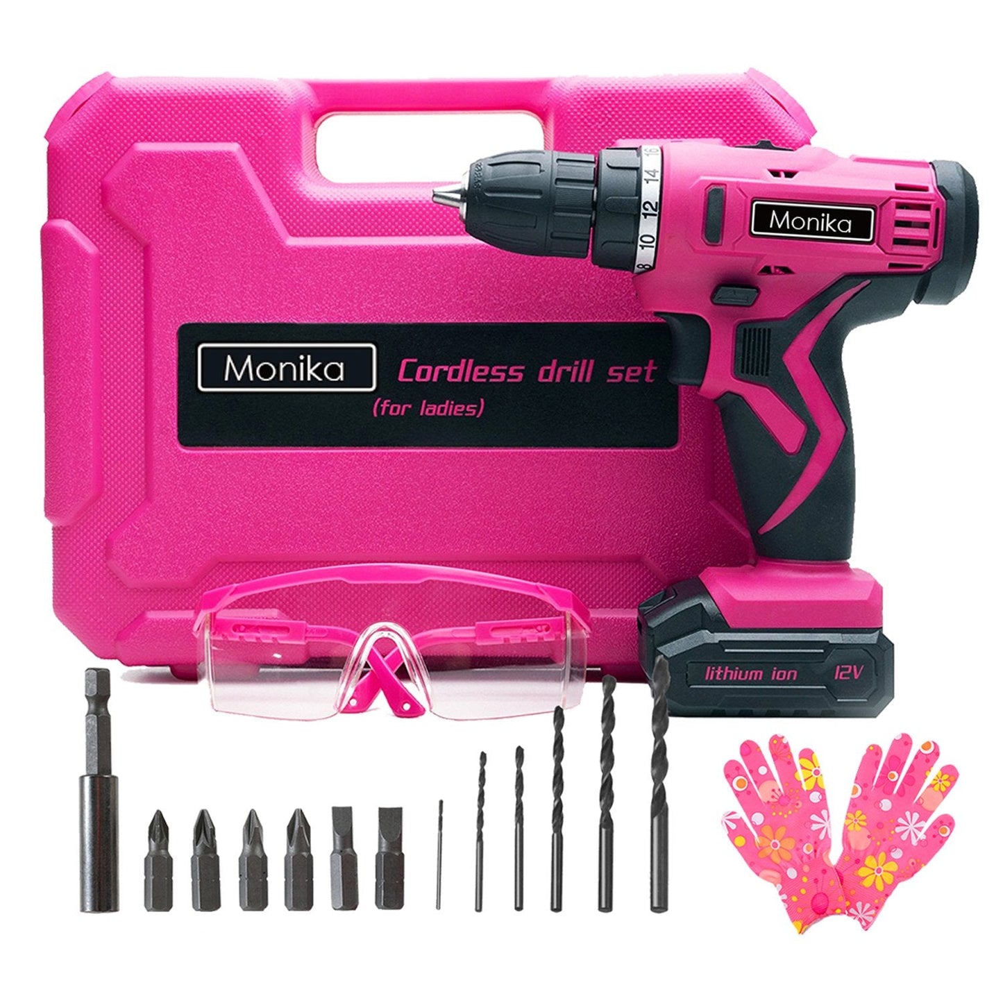 12V Pink Cordless Drill