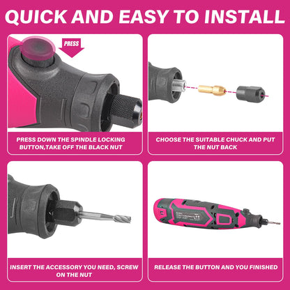 12V Pink Rotary Tool