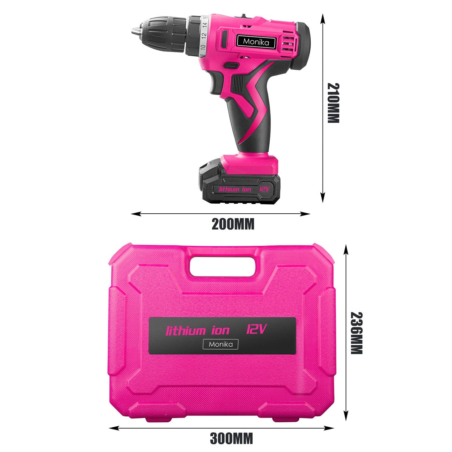 12V Pink Cordless Drill